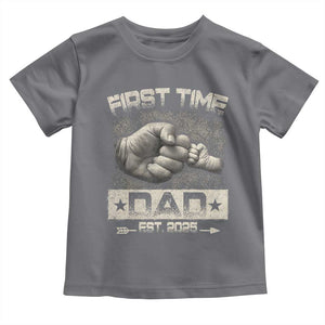 First Time Dad Est 2025 Toddler T Shirt TS09 Charcoal Print Your Wear