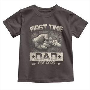 First Time Dad Est 2025 Toddler T Shirt TS09 Dark Chocolate Print Your Wear
