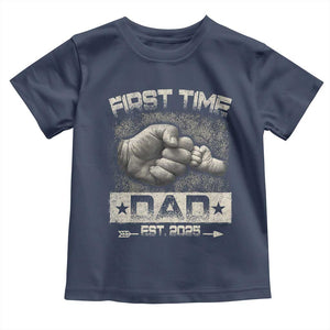 First Time Dad Est 2025 Toddler T Shirt TS09 Navy Print Your Wear