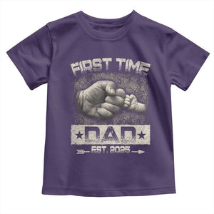 First Time Dad Est 2025 Toddler T Shirt TS09 Purple Print Your Wear