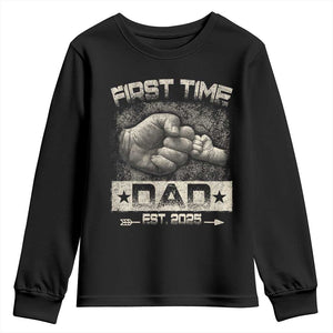First Time Dad Est 2025 Youth Sweatshirt TS09 Black Print Your Wear