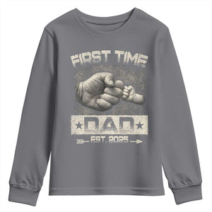 First Time Dad Est 2025 Youth Sweatshirt TS09 Charcoal Print Your Wear