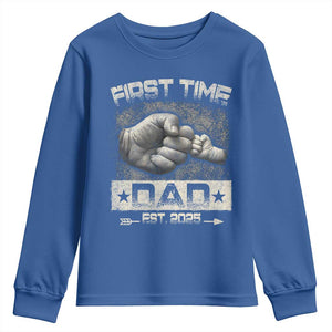 First Time Dad Est 2025 Youth Sweatshirt TS09 Royal Blue Print Your Wear