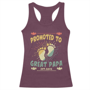 New Dad 2025 Racerback Tank Top Promoted to Great Papa TS09 Maroon Print Your Wear