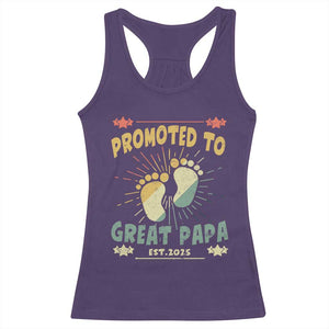 New Dad 2025 Racerback Tank Top Promoted to Great Papa TS09 Purple Print Your Wear