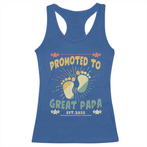 New Dad 2025 Racerback Tank Top Promoted to Great Papa TS09 Royal Blue Print Your Wear