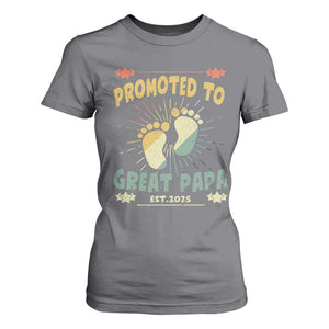 New Dad 2025 T Shirt For Women Promoted to Great Papa TS09 Charcoal Print Your Wear