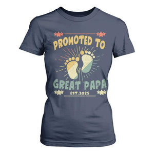 New Dad 2025 T Shirt For Women Promoted to Great Papa TS09 Navy Print Your Wear