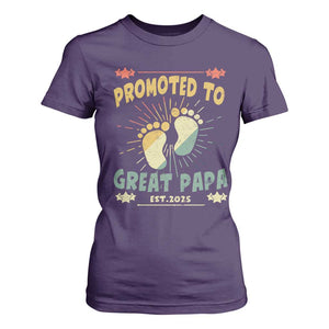 New Dad 2025 T Shirt For Women Promoted to Great Papa TS09 Purple Print Your Wear