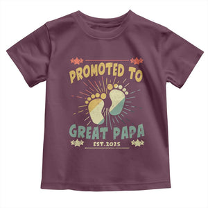 New Dad 2025 Toddler T Shirt Promoted to Great Papa TS09 Maroon Print Your Wear