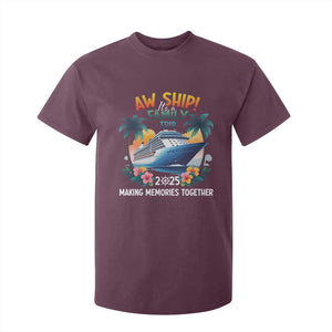 Aw Ship Its A Family Trip 2025 T Shirt For Kid Cruising Trip Summer Vacation TS09 Maroon Print Your Wear