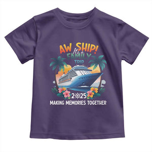 Aw Ship Its A Family Trip 2025 Toddler T Shirt Cruising Trip Summer Vacation TS09 Purple Print Your Wear