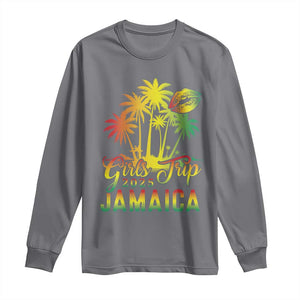 Jamaica Girls Trip 2025 Long Sleeve Shirt Summer Vacation TS09 Charcoal Print Your Wear