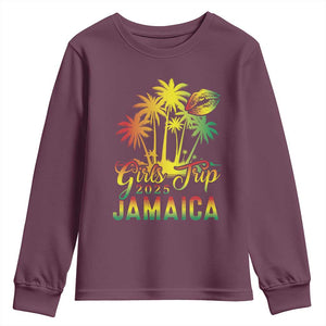 Jamaica Girls Trip 2025 Youth Sweatshirt Summer Vacation TS09 Maroon Print Your Wear