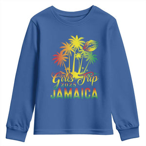 Jamaica Girls Trip 2025 Youth Sweatshirt Summer Vacation TS09 Royal Blue Print Your Wear