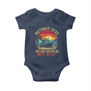 Funny Retirement Baby Onesie I'm Retired You Can Find Me On My Boat TS09 Navy Print Your Wear