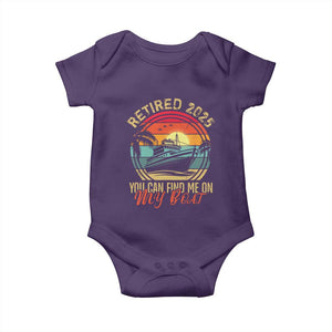 Funny Retirement Baby Onesie I'm Retired You Can Find Me On My Boat TS09 Purple Print Your Wear