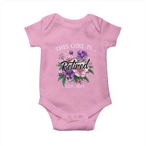 This Girl Is Retired Est 2025 Baby Onesie TS09 Light Pink Print Your Wear