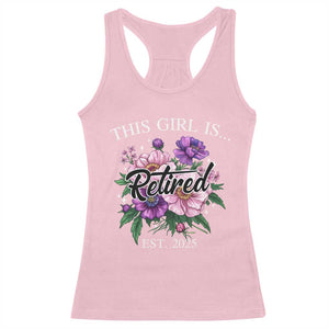 This Girl Is Retired Est 2025 Racerback Tank Top TS09 Light Pink Print Your Wear