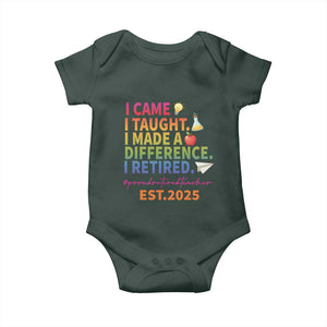 Funny Teacher Retirement 2025 Baby Onesie Came Taught Made Difference Retired TS09 Print Your Wear