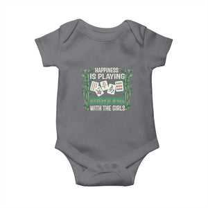 Happiness Is Playing Mahjong With The Girls Baby Onesie TS09 Charcoal Print Your Wear
