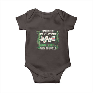 Happiness Is Playing Mahjong With The Girls Baby Onesie TS09 Dark Chocolate Print Your Wear