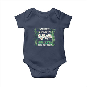 Happiness Is Playing Mahjong With The Girls Baby Onesie TS09 Navy Print Your Wear