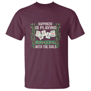 Happiness Is Playing Mahjong With The Girls T Shirt TS09 Maroon Print Your Wear