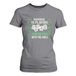 Happiness Is Playing Mahjong With The Girls T Shirt For Women TS09 Charcoal Print Your Wear