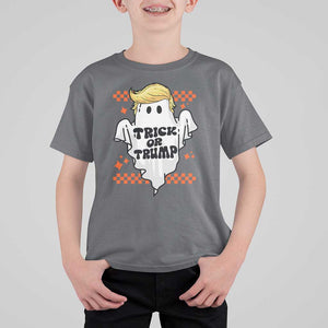Funny Halloween Trump T Shirt For Kid Trick Or Trump Cute Ghost TS09 Charcoal Print Your Wear