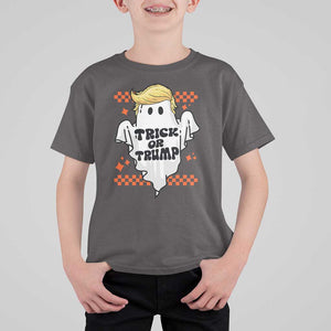 Funny Halloween Trump T Shirt For Kid Trick Or Trump Cute Ghost TS09 Dark Chocolate Print Your Wear