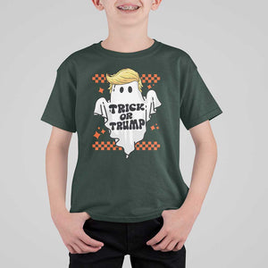 Funny Halloween Trump T Shirt For Kid Trick Or Trump Cute Ghost TS09 Dark Forest Green Print Your Wear