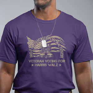 Veteran For Harris Walz T Shirt I Am A Veteran Not A Sucker Or A Loser TS09 Purple Print Your Wear