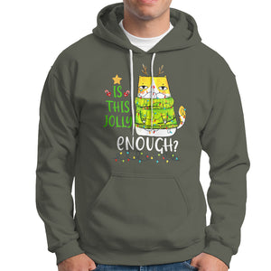 Is This Jolly Enough Funny Cat Merry Christmas Light Hoodie TS09 Printyourwear