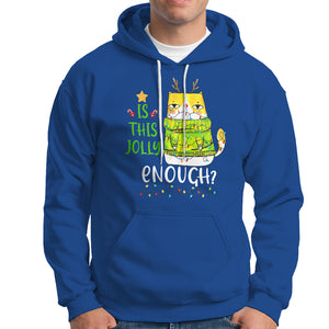 Is This Jolly Enough Funny Cat Merry Christmas Light Hoodie TS09 Printyourwear