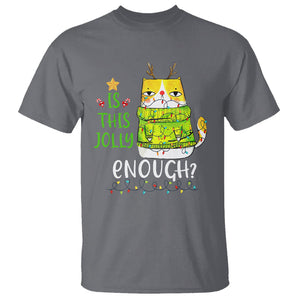 Is This Jolly Enough Funny Cat Merry Christmas Light T Shirt TS09 Printyourwear