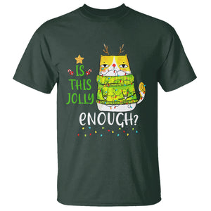 Is This Jolly Enough Funny Cat Merry Christmas Light T Shirt TS09 Printyourwear