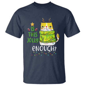 Is This Jolly Enough Funny Cat Merry Christmas Light T Shirt TS09 Printyourwear