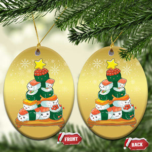 Funny Sushi Christmas Tree Christmas Ornament Cute Japanese Xmas TS09 Oval Gold Print Your Wear