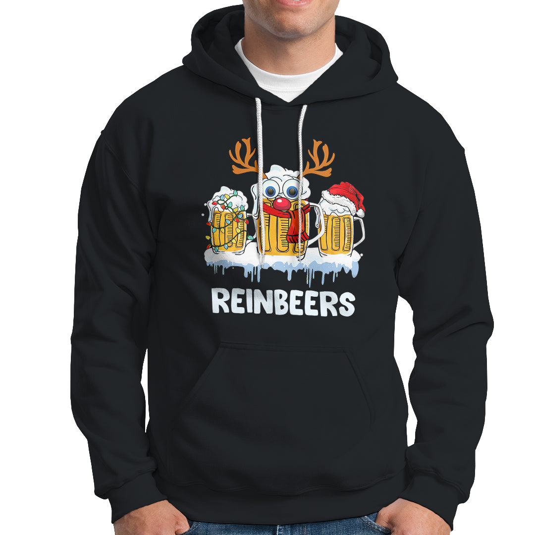 Reinbeers Christmas Reindeer Drinking Beer Hoodie TS09 Printyourwear