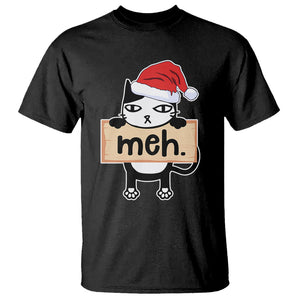Meh Black Cat Sarcastic Funny Christmas T Shirt TS09 Printyourwear