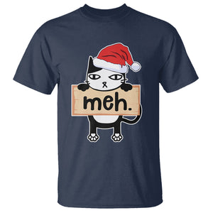 Meh Black Cat Sarcastic Funny Christmas T Shirt TS09 Printyourwear