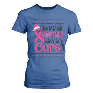 My Christmas Wish Is A Cure Breast Cancer T Shirt For Women TS09 Royal Blue Print Your Wear