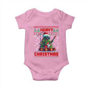 Funny Heavy Christmas Rock Band Guitarist Baby Onesie TS09 Light Pink Print Your Wear