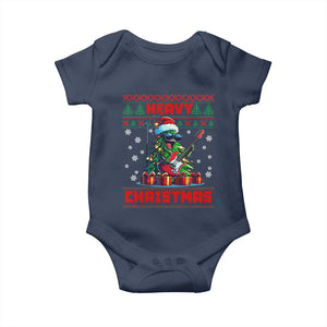 Funny Heavy Christmas Rock Band Guitarist Baby Onesie TS09 Navy Print Your Wear