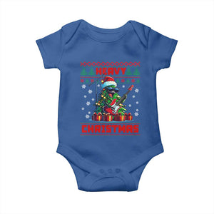 Funny Heavy Christmas Rock Band Guitarist Baby Onesie TS09 Royal Blue Print Your Wear