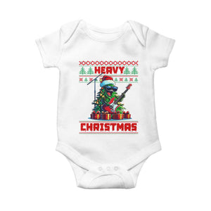Funny Heavy Christmas Rock Band Guitarist Baby Onesie TS09 White Print Your Wear