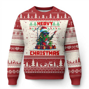 Funny Heavy Xmas Rock Band Guitarist Ugly Christmas Sweater TS09 Red Print Your Wear