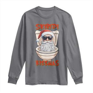 Funny Skibidi Rizzmas Santa Toilet Meme Long Sleeve Shirt TS09 Charcoal Print Your Wear