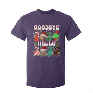 Funny Goodbye 2024 Hello 2025 With Trump T Shirt For Kid TS09 Purple Print Your Wear
